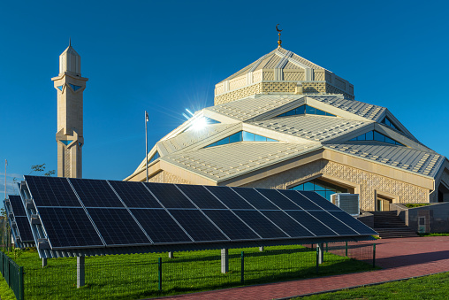 An environmentally friendly mosque in the capital of Kazakhstan - the city of Astana, provided with energy from solar panels