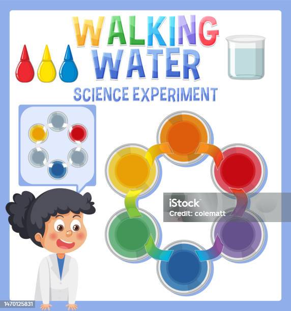 Walking Water Science Experiment Stock Illustration - Download Image ...