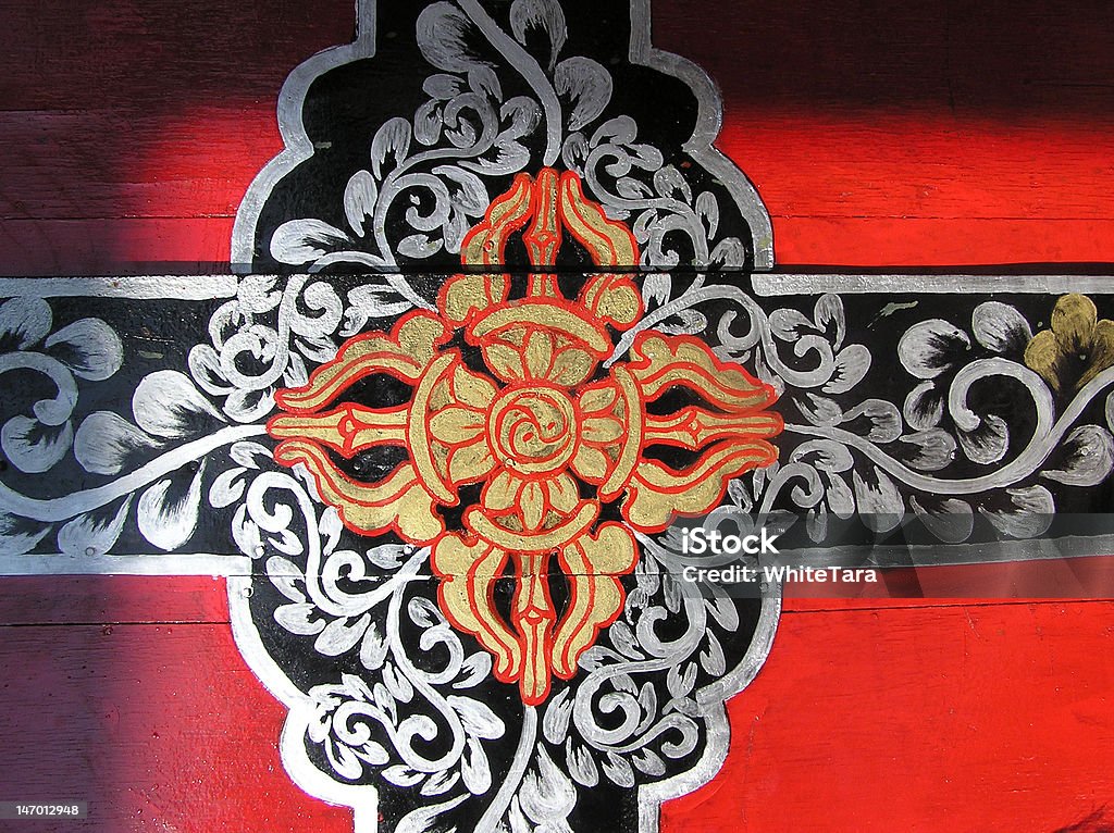Tibetan portiera - Foto stock royalty-free di Argentato