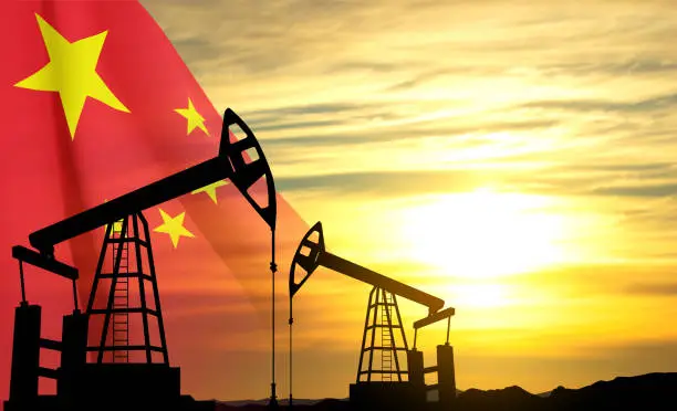 Vector illustration of China Oil Industry concept