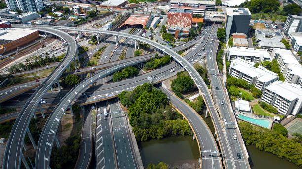 istock Road network and traffic interchange, Brisbane, Australia 1470131894