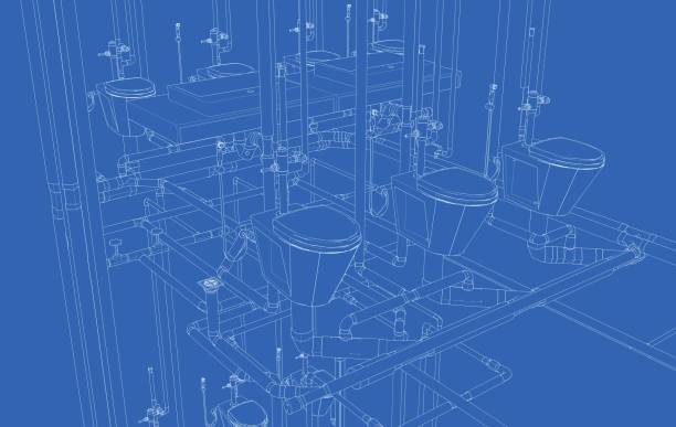 3D illustration of sanitary piping