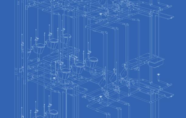 위생 배관의 3d 그림 - sanitary engineering 뉴스 사진 이미지
