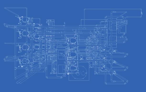 3D illustration of sanitary piping