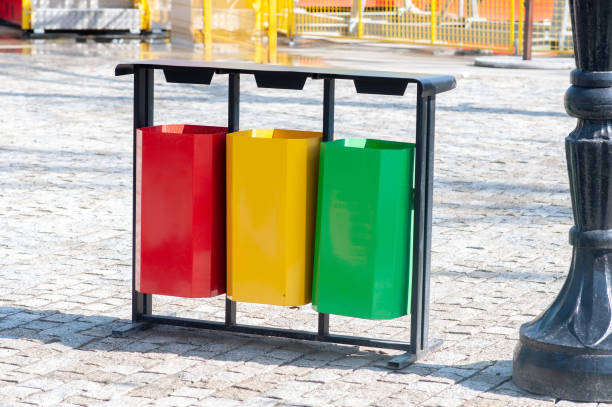 istock Garbage cans on the street. Separate garbage collection. Recycling 1470136551