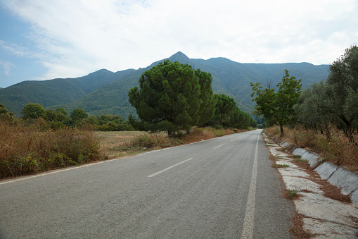 road in the san leonardo pass on the mountain area of the majella in abruzzo