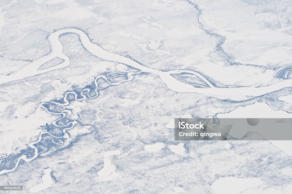 Sibéria aéreo de rio Sakharussia_subjects.kgm República Verkhoyansk Montanhas congelados - Royalty-free Verkhoiansk Foto de stock