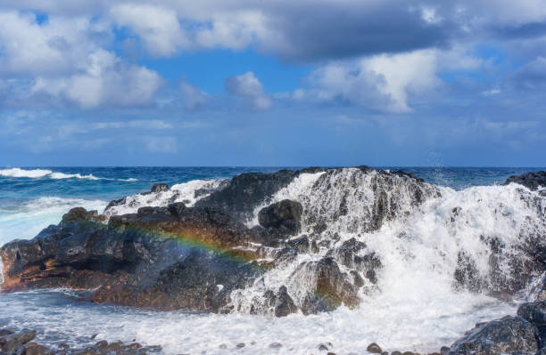 istock Hawaii's Rugged Shoreline with Powerful Ocean Waves 1470146363