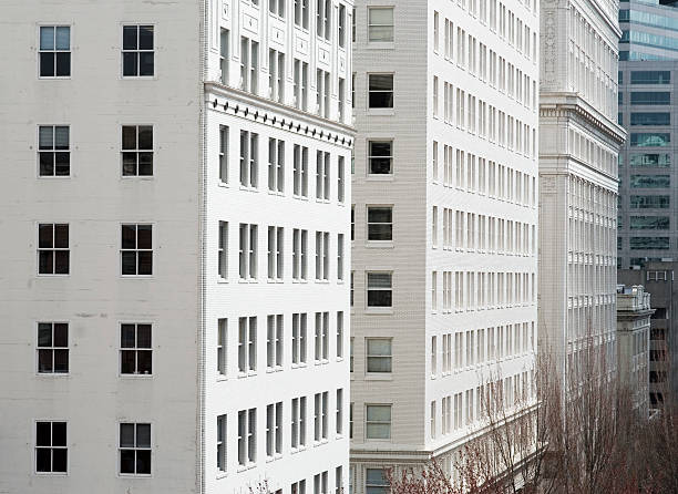 Row of Skyscrapers stock photo