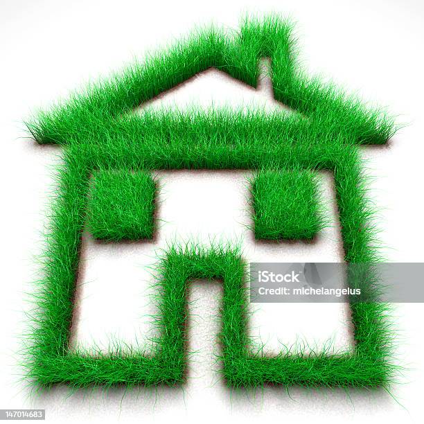 Green Grass House Shape Stock Photo - Download Image Now - Clean, Communication, Concepts