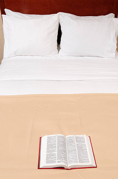 istock Bible on Hotel's Double Bed 147014731
