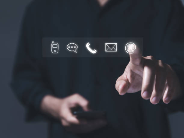istock Contacting us for customer service center connection Internet communication 1470150308
