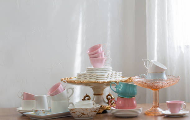 istock dishes for serving tea on wooden table on white background 1470151529