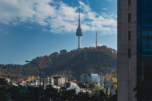 The N Seoul Tower (also known as the YTN Tower, Namsan Tower and Seoul Tower) stands on Mount Namsan and is the highest point in the city at 236 meters.