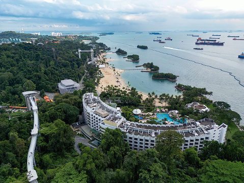 The Sentosa Island in Singapore is full of beaches, resorts and tropical rainforest.