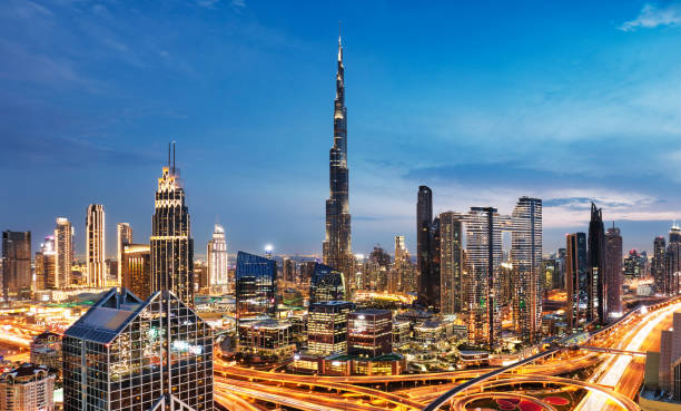 istock Amazing night Dubai downtown skyline, UAE 1470155177