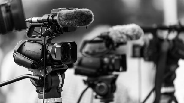 istock Cameras at a Press Conference Publicity event 1470155226