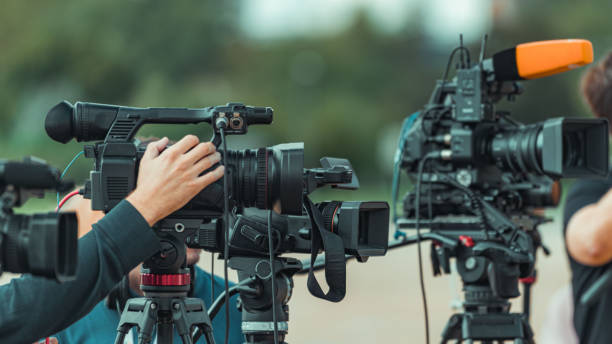 istock Cameras at a Press Conference Publicity event 1470156716