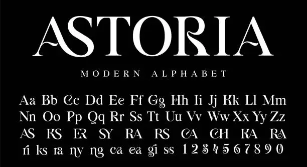 Vector illustration of An Elegant Modern Font with a big set of ligatures