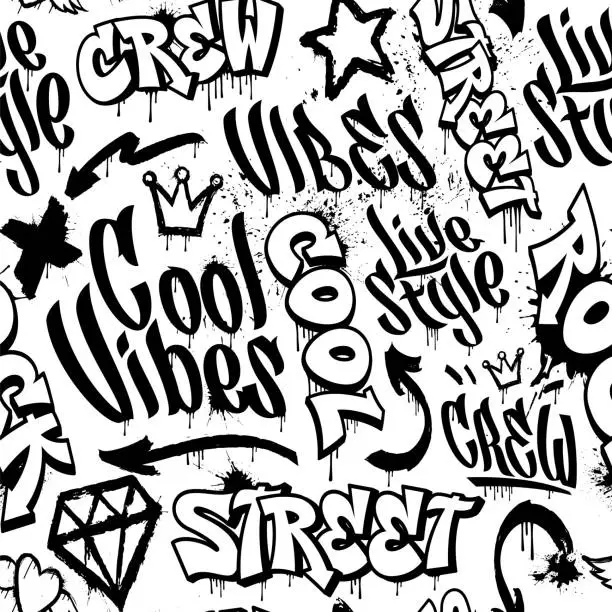 Vector illustration of Seamless graffiti background