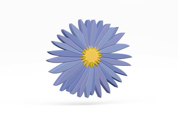istock Purple daisy - 3d illustration 1470159963
