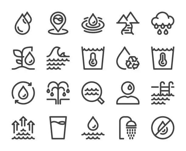 Vector illustration of Water - Bold Line Icons