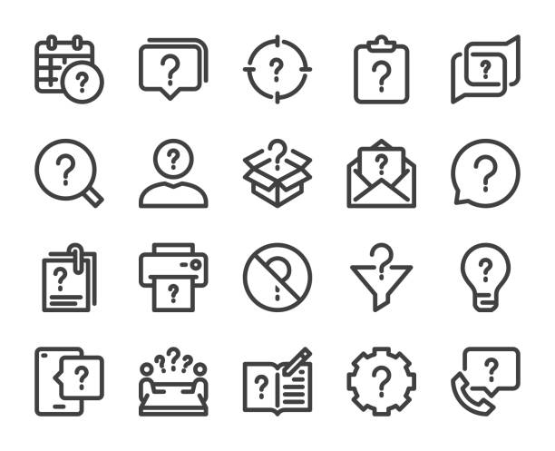 Question - Bold Line Icons Question Bold Line Icons Vector EPS File. suspicious message stock illustrations