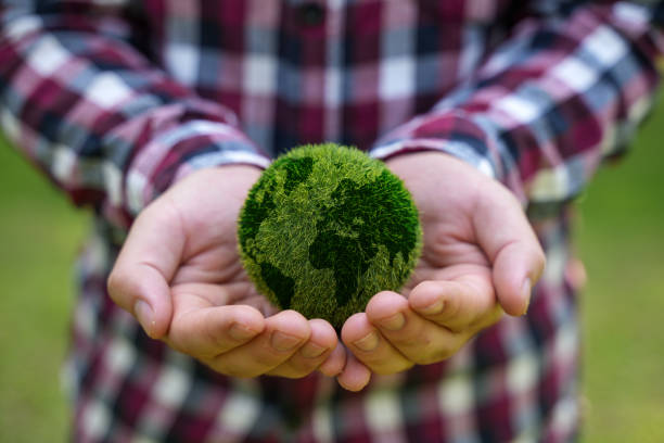 istock Hand holding a globe shaped ball net zero and carbon neutral concept net zero emissions target Long-term, climate-neutral strategy. 1470161370