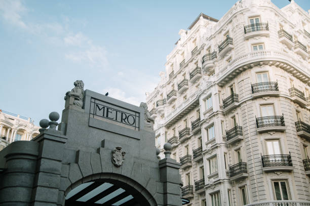 Metro station in Gran Via, Madrid, Spain