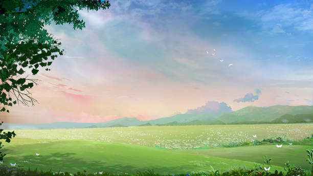 istock Beach garden watercolor illustration background banner 1470165686