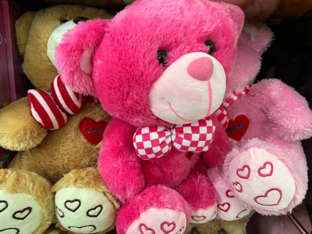 istock Colorful big teddy bear being displayed in a store 1470167506