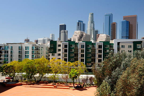 los angeles ca - los angeles county city of los angeles apartment built structure foto e immagini stock