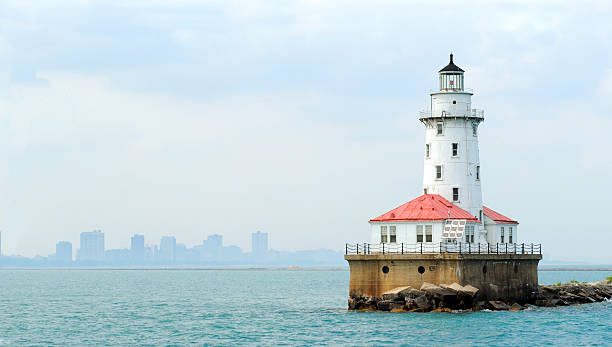 istock Chicago Lighthouse with Skyline in Background 147017423
