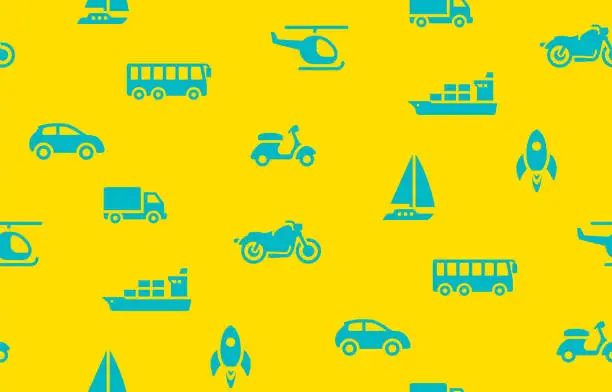 Vector illustration of Transportation seamless pattern