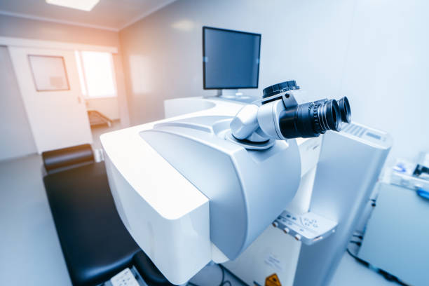 istock Interior of modern ophthalmology surgery room with modern equipment 1470178046
