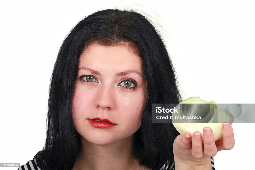 Mujer con cebolla - Foto de stock de Adulto libre de derechos