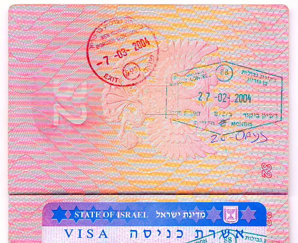 istock Israel border stamps and visa 147018836