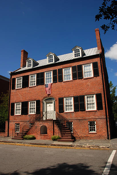 Historic Isaiah Davenport House in Savannah stock photo
