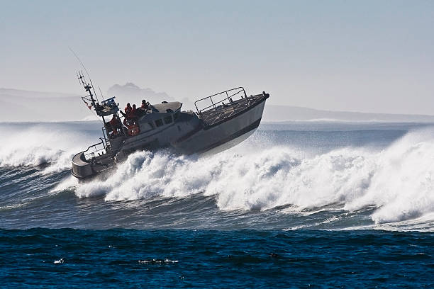 Coast Guard boat battles storm waves