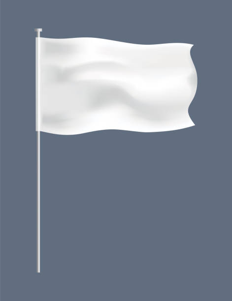 istock White textile banner with folds template. Canvas blank mockup, advertising empty background. White waving fabric flag for advertise 1470193930