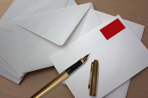 Envelopes stamp mail correspondence  Fountain pen