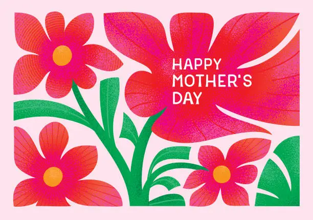 Vector illustration of Happy Mothers day