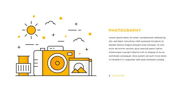 Vector illustration of Photography Concept Web Banner Design