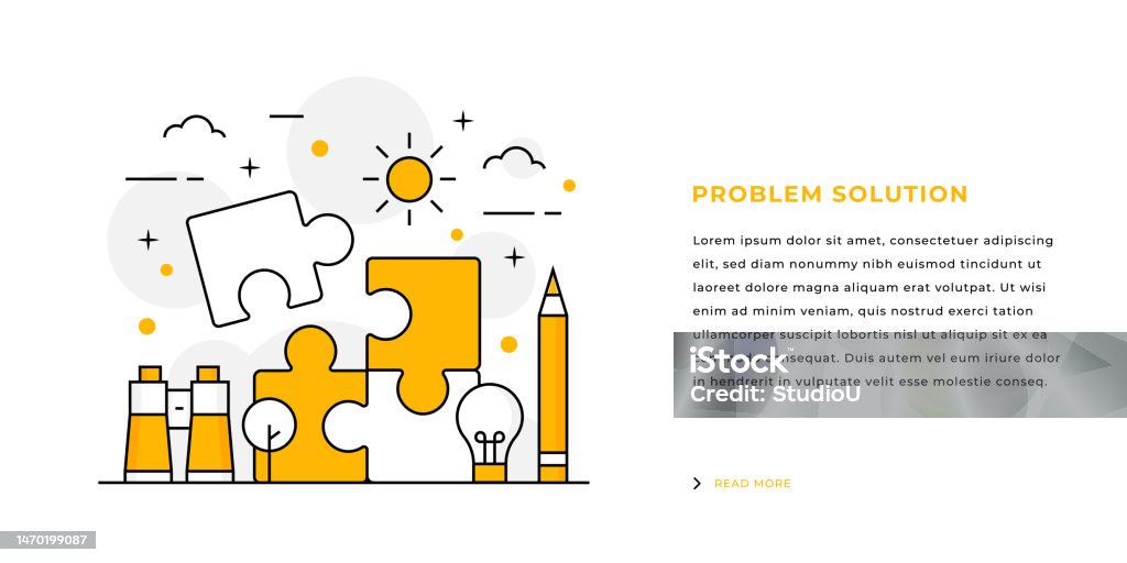 Problem Solution Concept Web Banner Design Stock Illustration ...