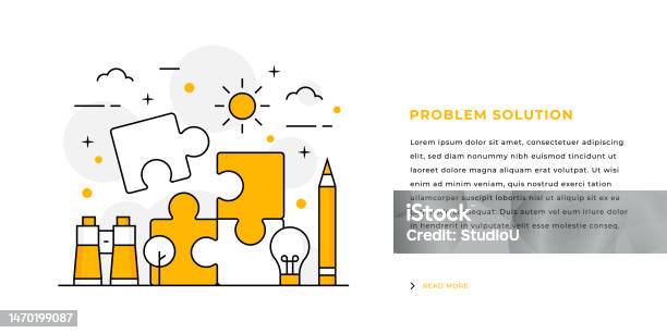 Problem Solution Concept Web Banner Design Stock Illustration ...