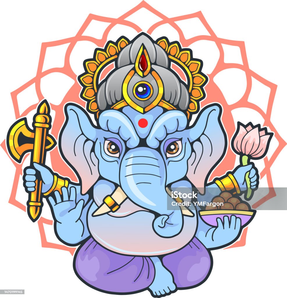 Indian Elephant God Ganesha Stock Illustration - Download Image Now ...