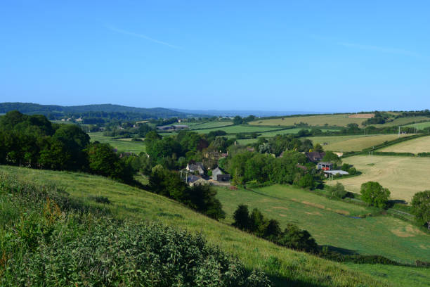 istock Panoramic view over English rural summer landscape 1470199278
