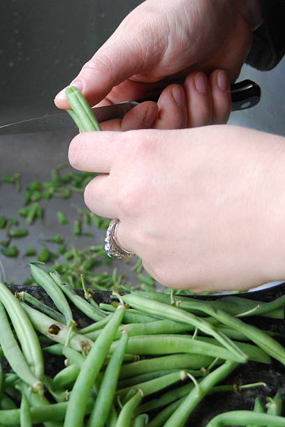 Hands Cutting Grean Beans