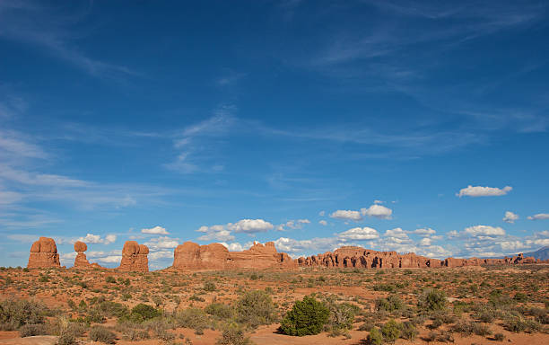 istock Red sandstone cliffs against a brilliant blue sky 147020067