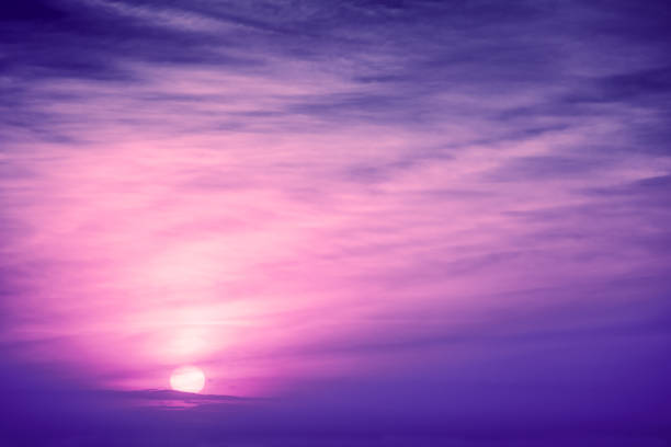 Colorful cloudy sky at sunset. Gradient color. Sky texture. Abstract nature background